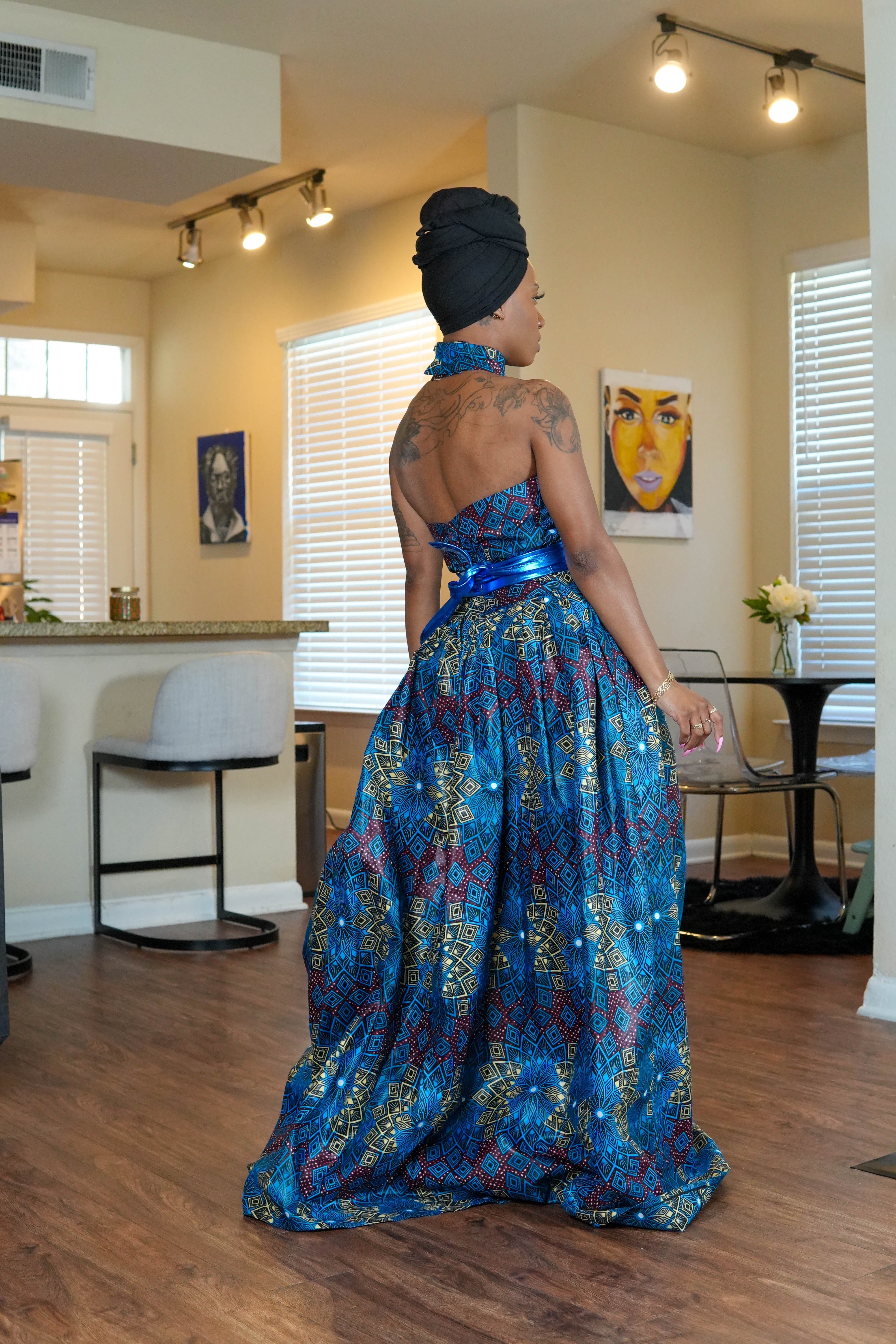 Nubia Halter neck dress (Blue)