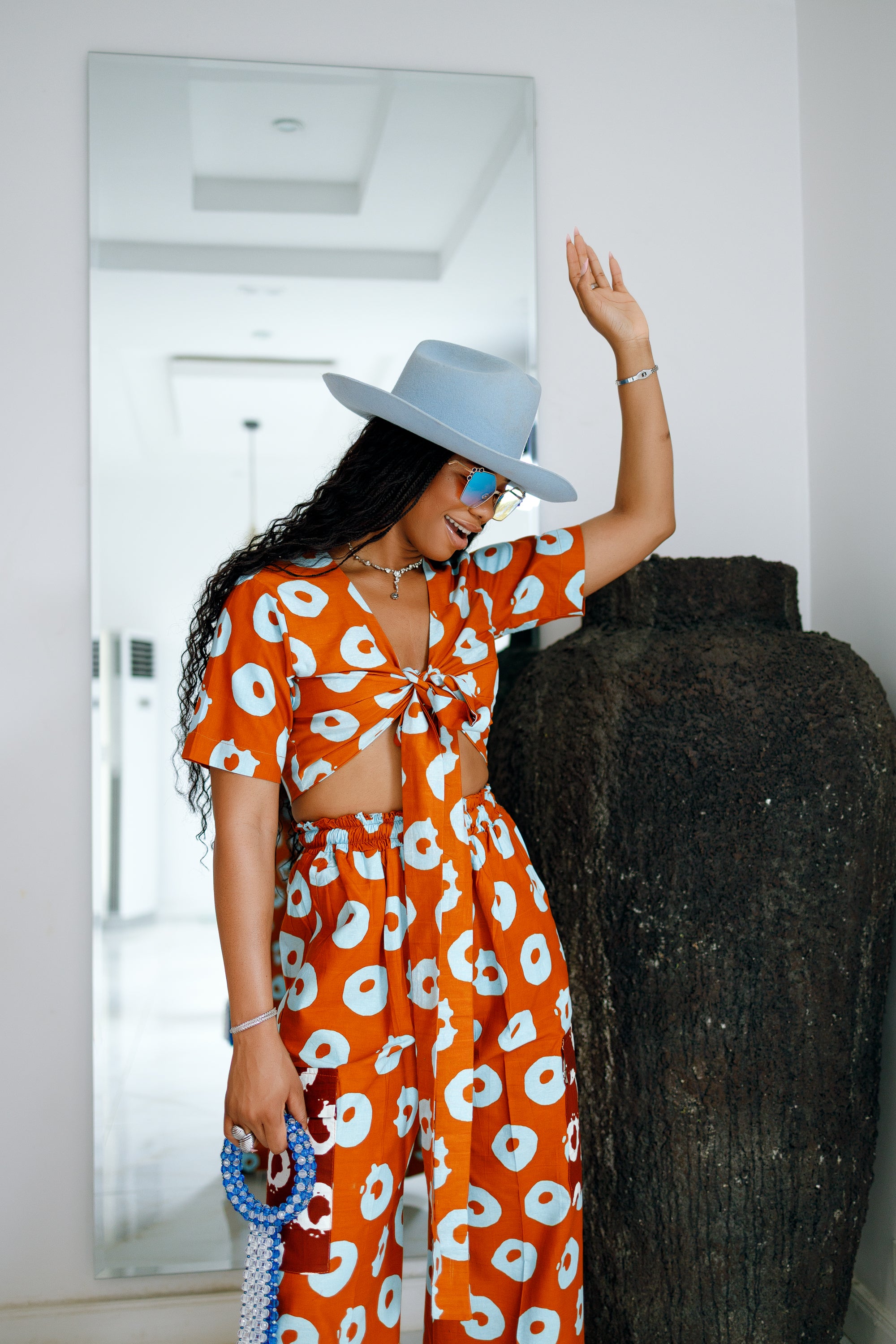 Ginika Top & Pants set (Orange)