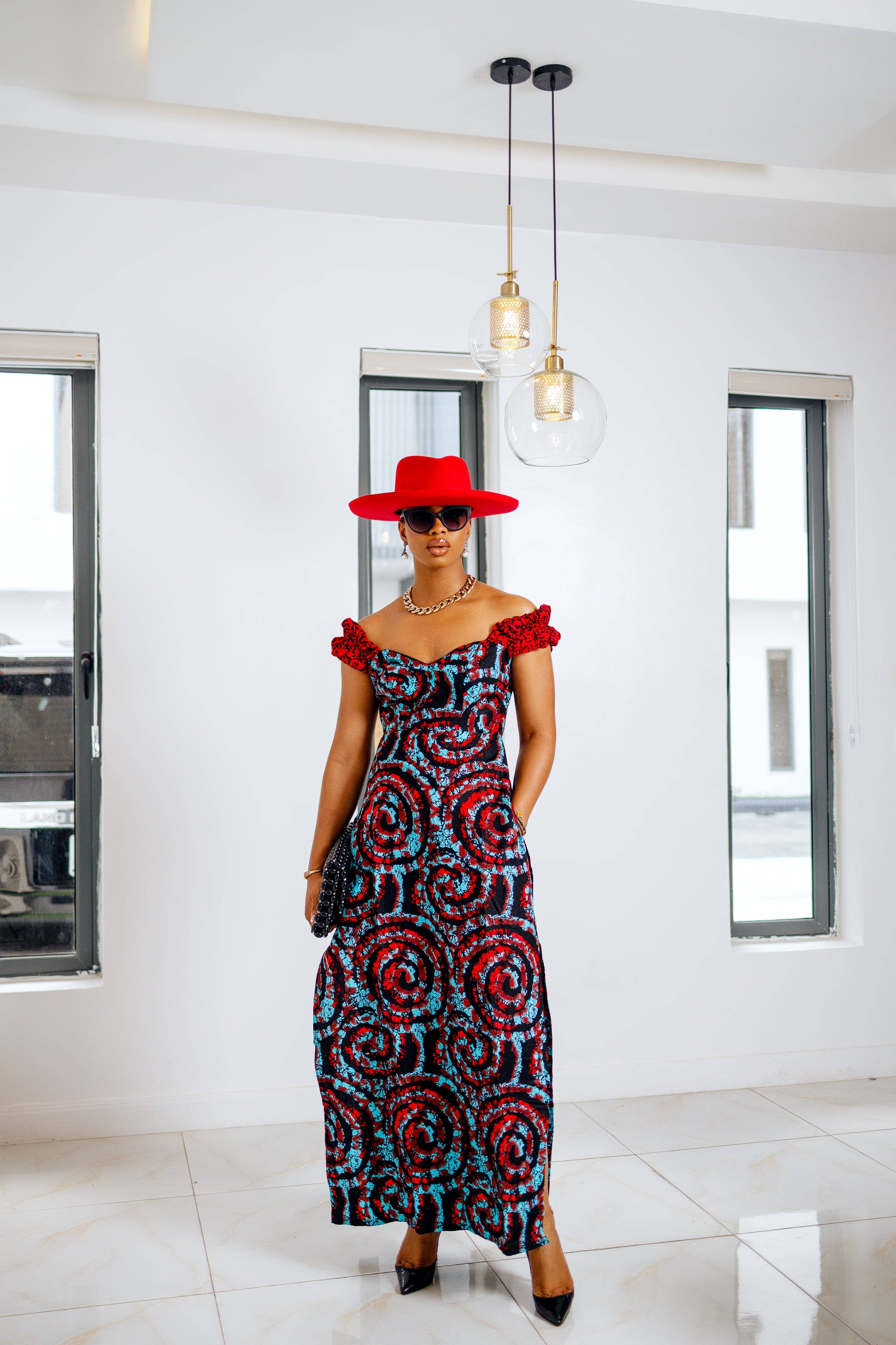 off the shoulder kaftan dress ZOE Kaftan dress & shorts set S