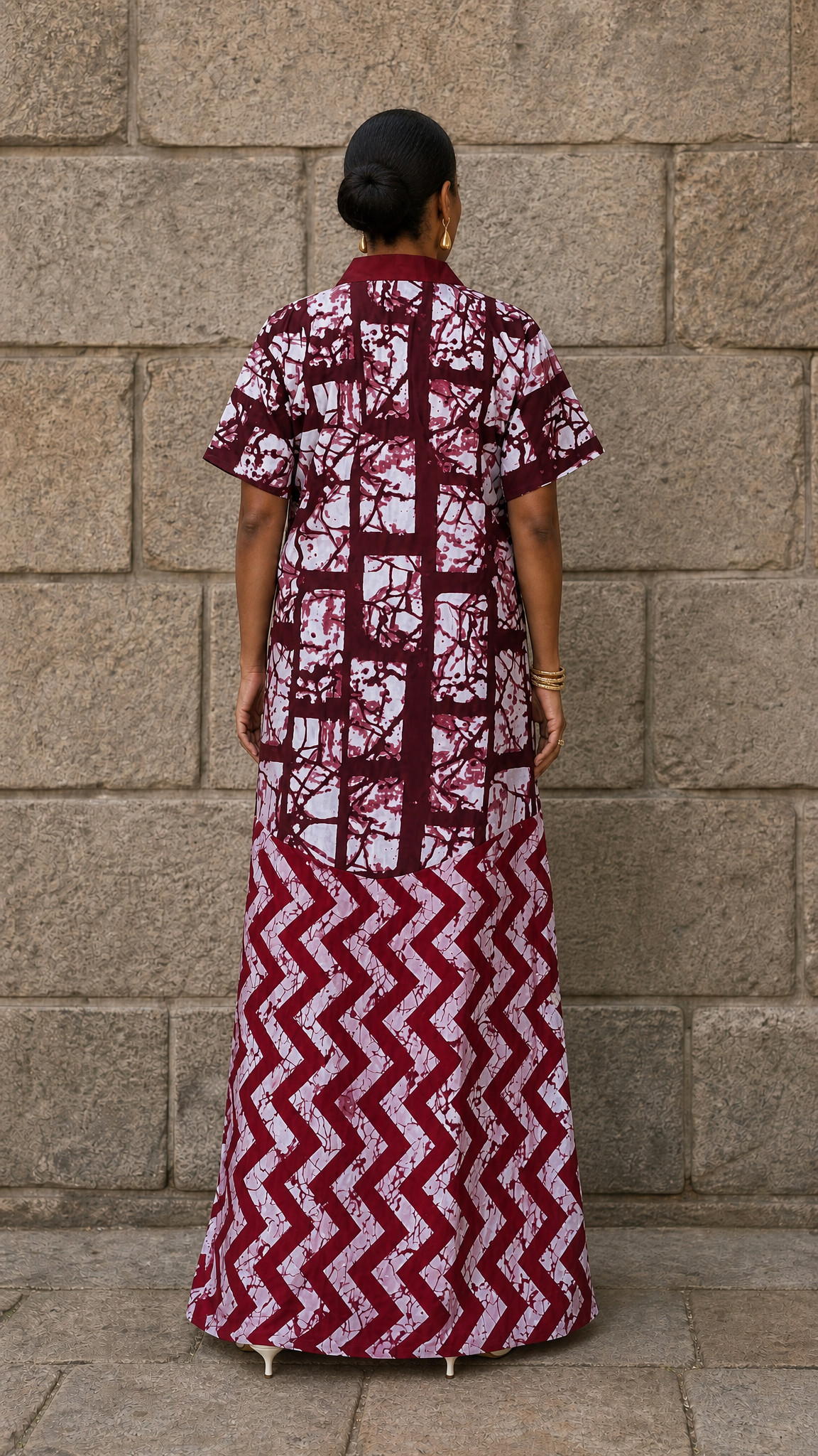 Buky Bubu dress (Burgundy Red tone) (Pre-Order Ships From July 3)