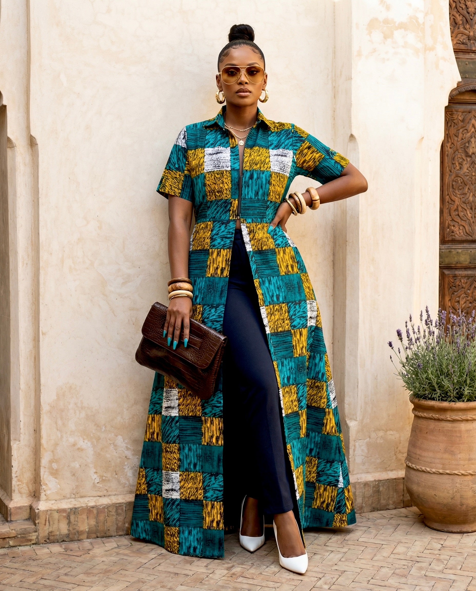 maxi dress with kimono cardigan Duru Kimono/Jacket 2X