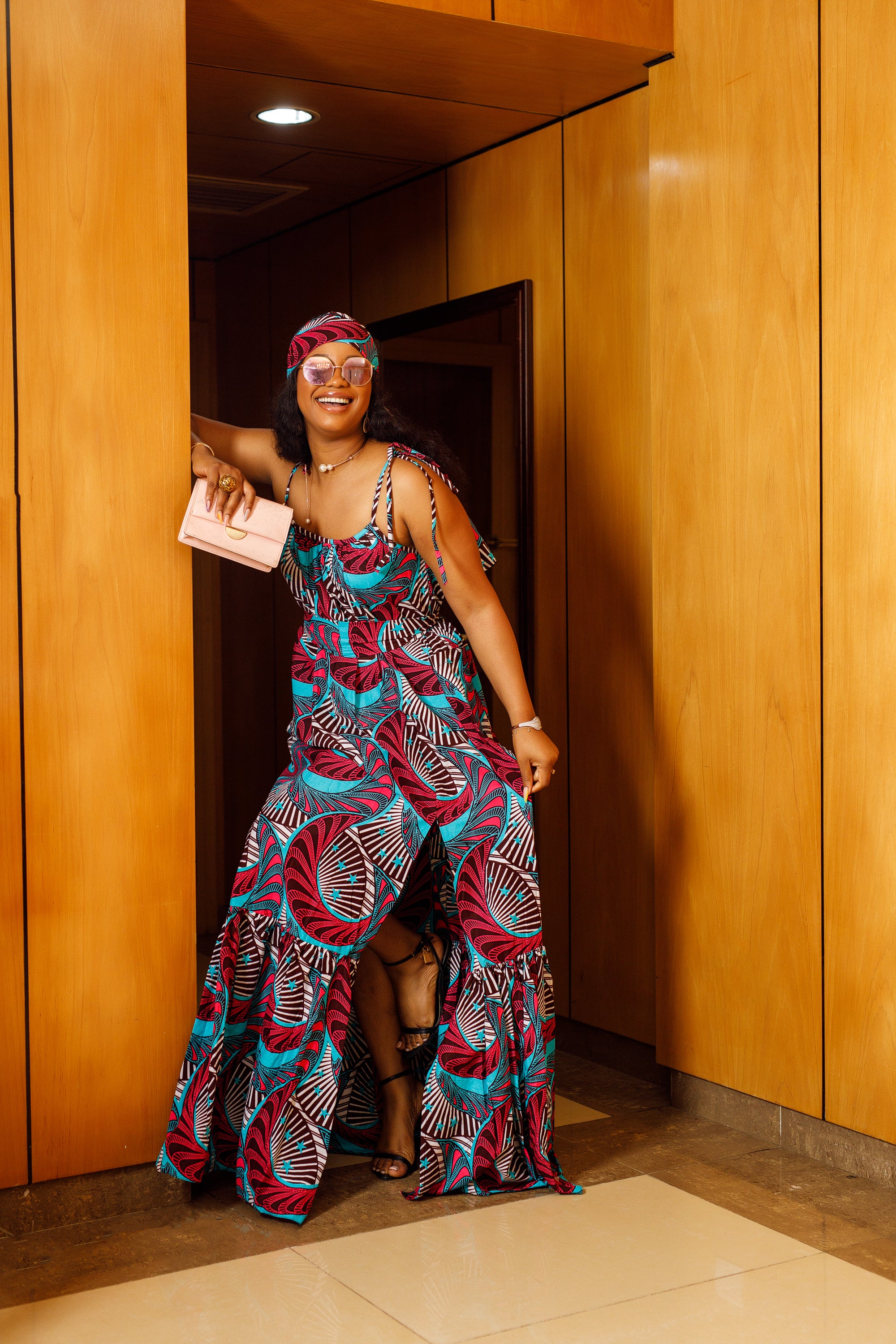JORDAN maxi dress (BLUE multicolour) L