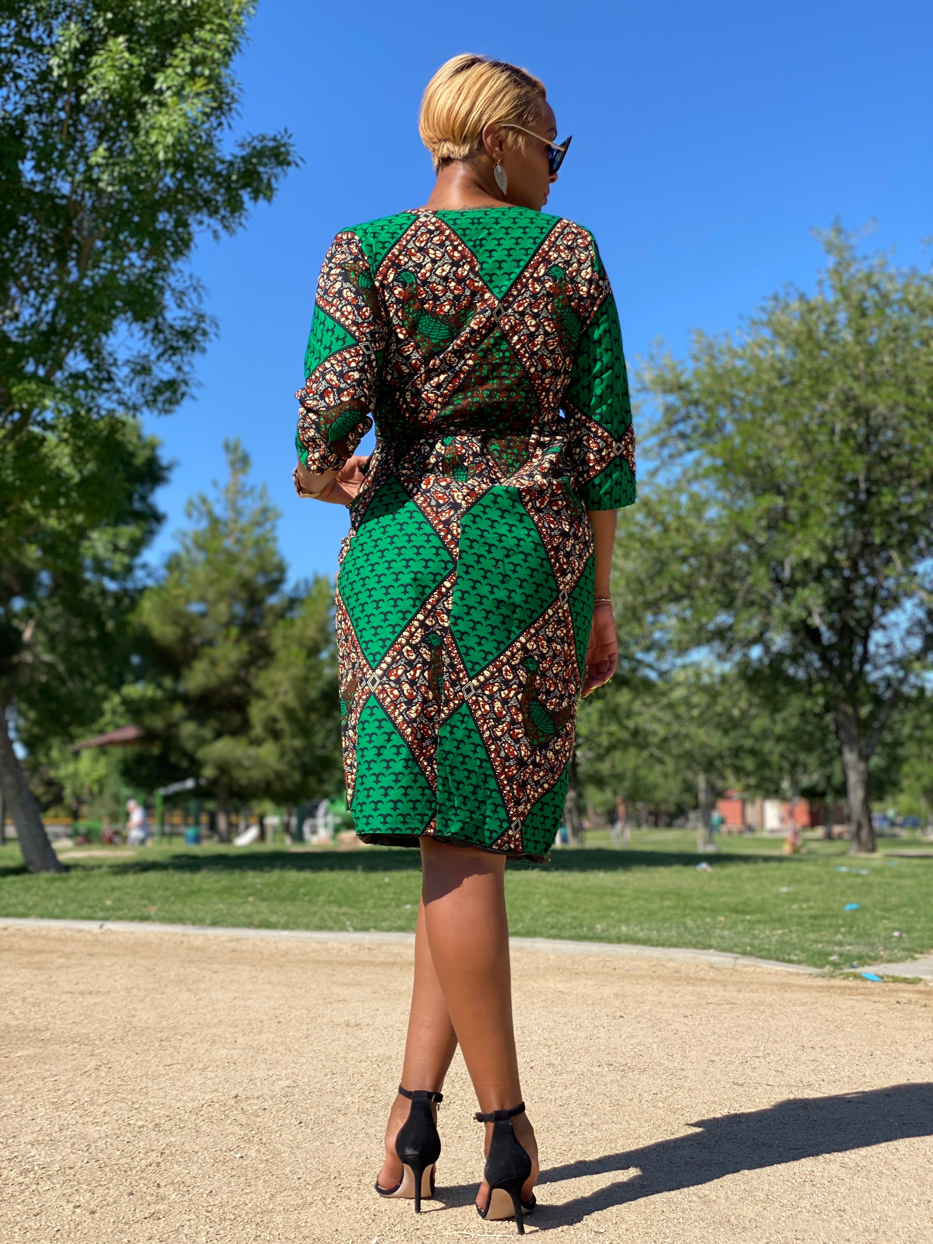 Jachi wrap midi dress