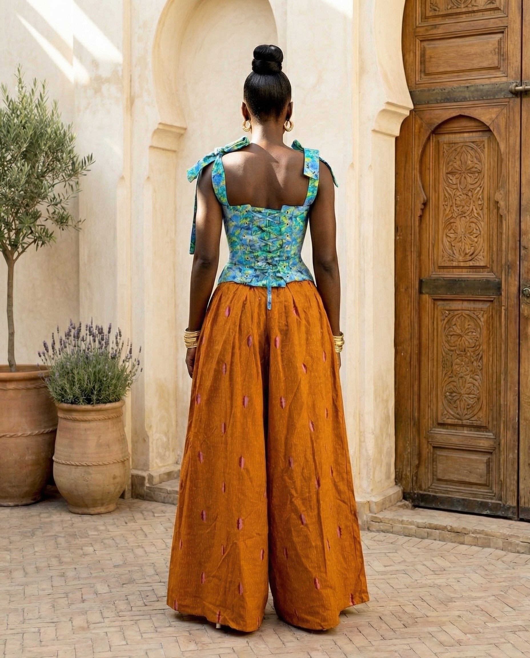 DEJI corset top and Pants Set