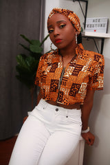 Ore top & head wrap set