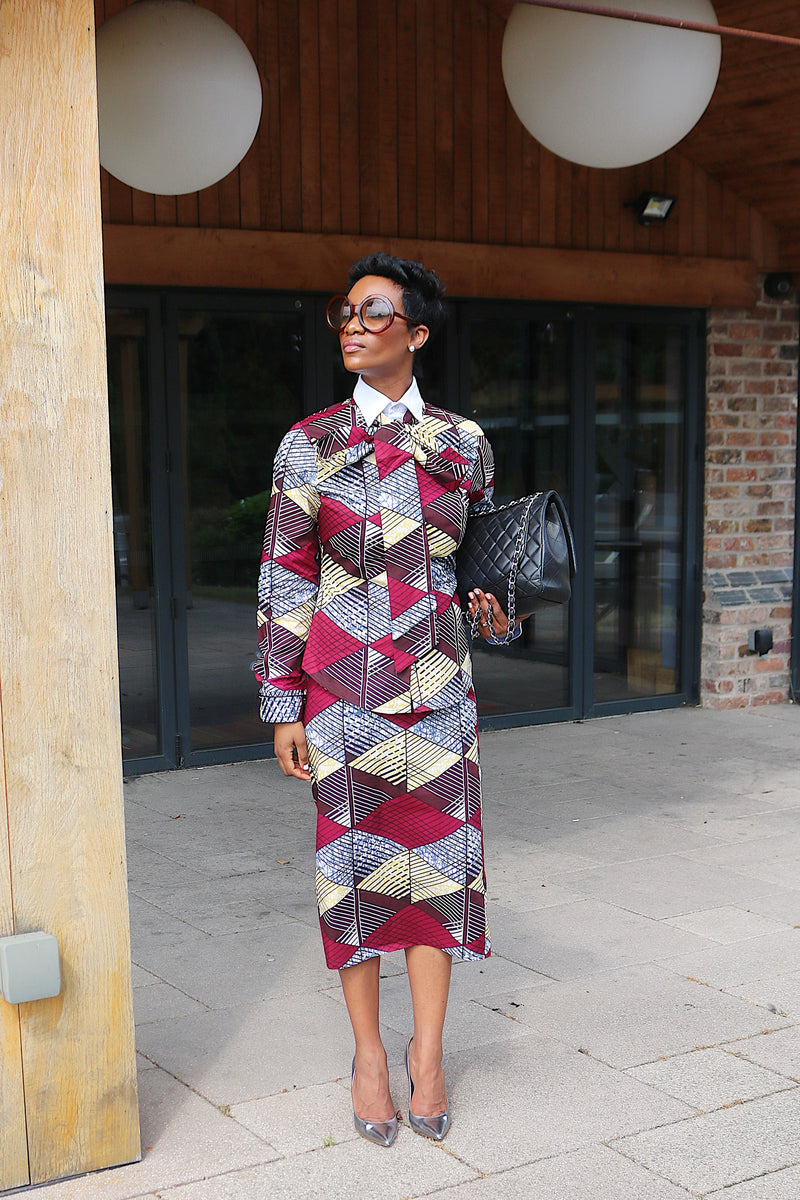 Yagazie shirt & skirt set